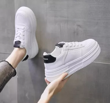 Adidasi dama casual albi cu negru MX8802